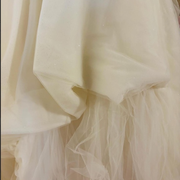 Alvina Valenta Silver Ivory Tulle Wedding Dress Size 10 Sample $3,100 Original - Picture 9 of 12